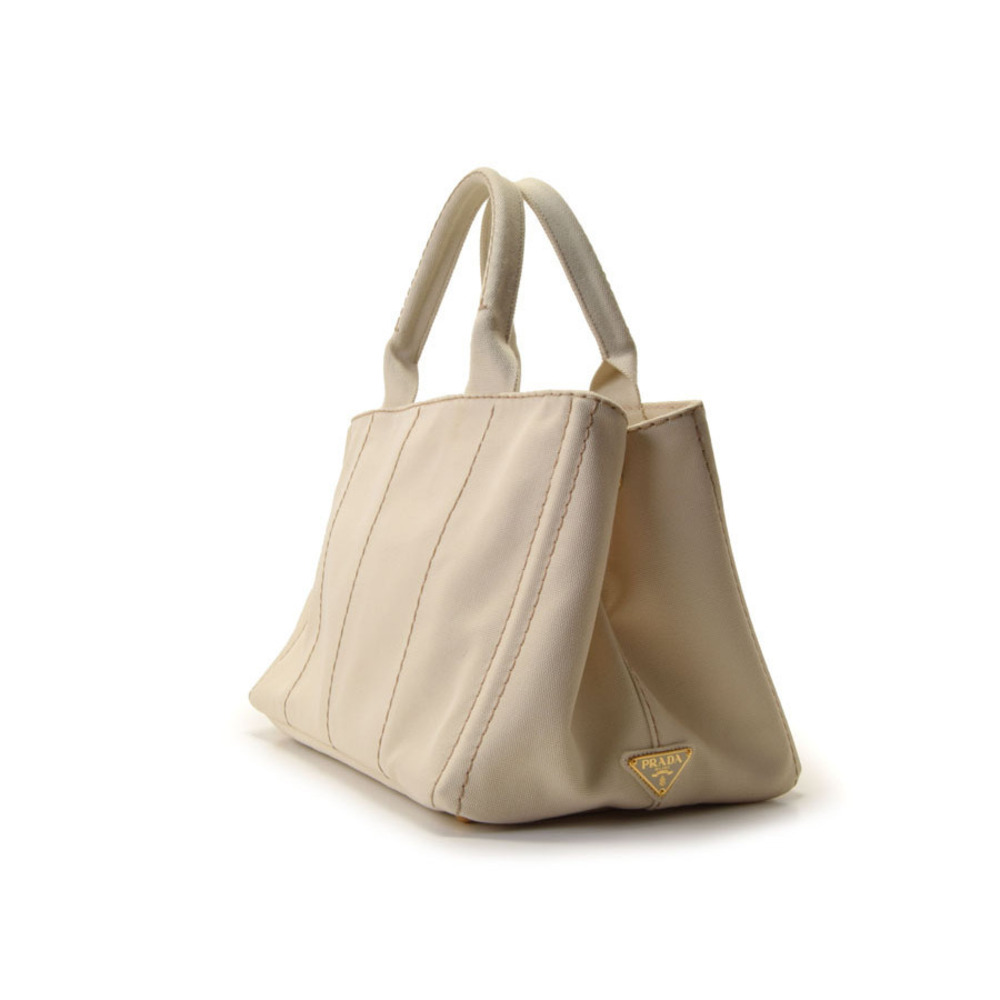Prada Canapa White Off Tote Canvas Bag